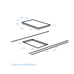 Medidas de la placa de inducción MX-PI2612