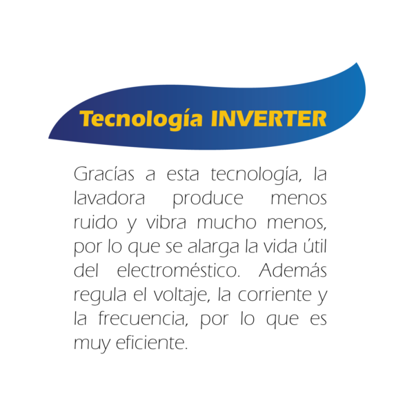 Tecnología INVERTER en la lavadora MX-LV2086