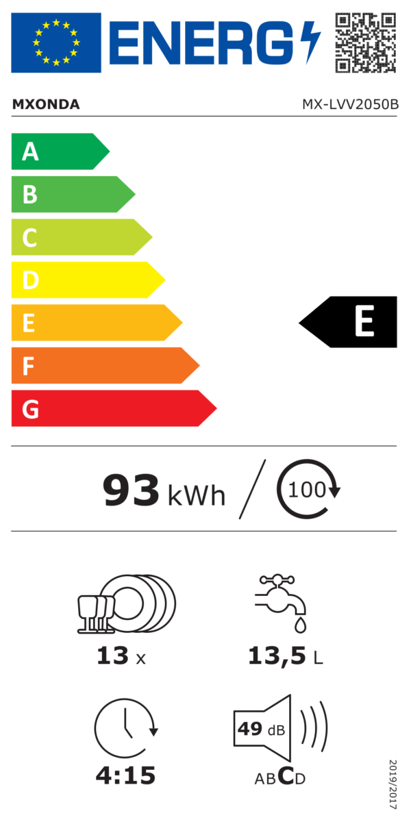 Etiqueta energética MX-LVV2050B