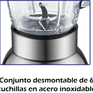 Conjunto desmontable de 6 cuchillas en acero inoxidable